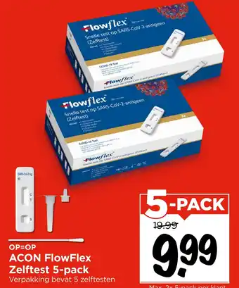 Vomar Voordeelmarkt Acon FlowFlex Zelftest 5-pack aanbieding