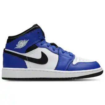 Foot Locker Jordan Aj1 Mid Kindersneakers - Blauw - Maat 36.5 - Leer aanbieding