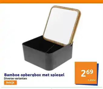 Action Bamboe Opbergbox Met Spiegel aanbieding