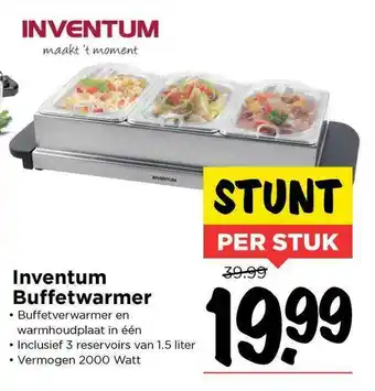 Vomar Voordeelmarkt Inventum Buffetwarmer aanbieding