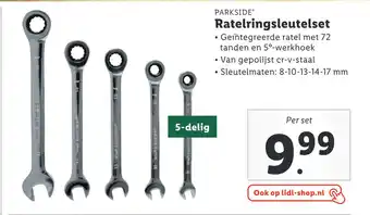 Lidl PARKSIDE Ratelringsleutelset aanbieding