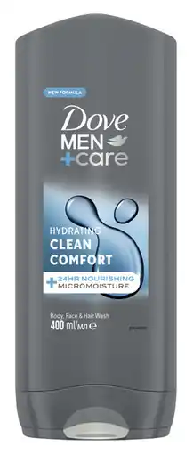 De Online Drogist Dove Men+Care Body Face & Hair Wash aanbieding