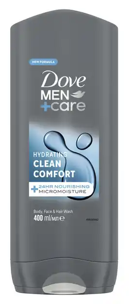 De Online Drogist Dove Men+Care Body Face & Hair Wash aanbieding