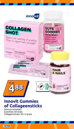 Action Innovit Gummies of Collageensticks aanbieding