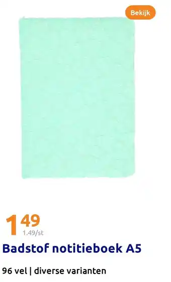 Action Badstof notitieboek A5 aanbieding