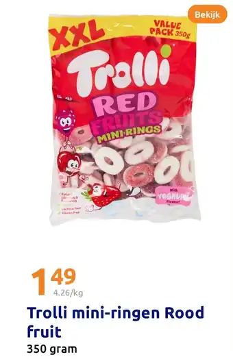 Action Trolli mini-ringen Rood fruit aanbieding