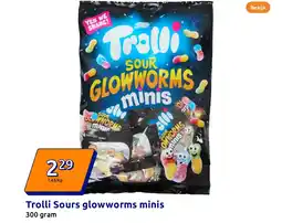 Action Trolli Sours glowworms minis aanbieding