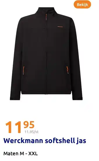 Action Werckmann softshell jas aanbieding