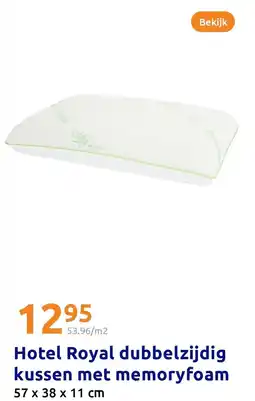 Action Hotel Royal dubbelzijdig kussen met memoryfoam aanbieding