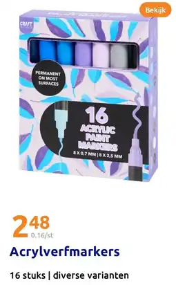 Action Acrylic paint markers aanbieding