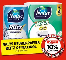 Vomar Voordeelmarkt Nalys keukenpapier blitz of maxirol aanbieding