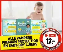 Vomar Voordeelmarkt Alle pampers premium protection en baby-dry luiers aanbieding