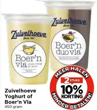 Vomar Voordeelmarkt Zuivelhoeve Yoghurt of Boer'n duo vla aanbieding
