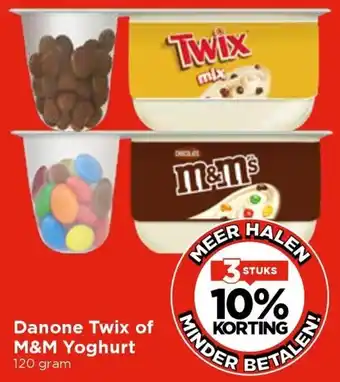 Vomar Voordeelmarkt Danone Twix of M&M Yoghurt aanbieding