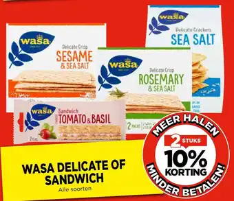 Vomar Voordeelmarkt Wasa delicate of sandwich aanbieding