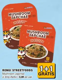 Amazing Oriëntal Rengi streetfoods Mushroom Japchae aanbieding