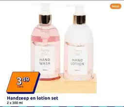 Action Handzeep en lotion set aanbieding