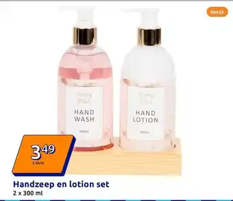 Action Handzeep en lotion set aanbieding