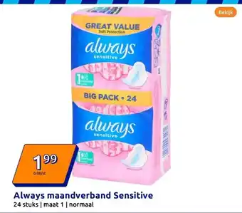 Action Always maandverband Sensitive aanbieding