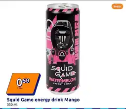 Action Squid Game energy drink Mango aanbieding