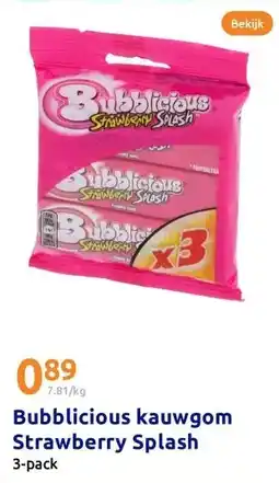 Action Bubblicious kauwgom Strawberry Splash aanbieding