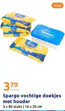 Action Spargo vochtige doekjes met houder aanbieding