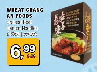 Amazing Oriëntal Wheat chang an foods Braised Beef Ramen Noodles aanbieding