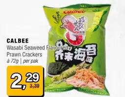 Amazing Oriëntal Calbee Wasabi Seaweed Flavoured Prawn Crackers aanbieding