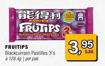 Amazing Oriëntal Fruitips Blackcurrant Pastilles 3's aanbieding