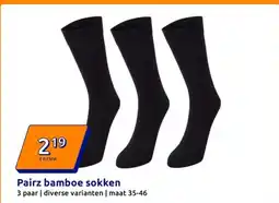 Action Pairz bamboe sokken aanbieding
