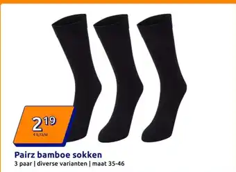 Action Pairz bamboe sokken aanbieding