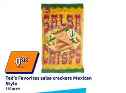 Action Ted's Favorites salsa crackers Mexican Style aanbieding