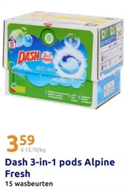 Action Dash 3 in 1 pods Alpine Fresh aanbieding