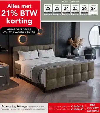 Woonsquare Boxspring Mirage aanbieding