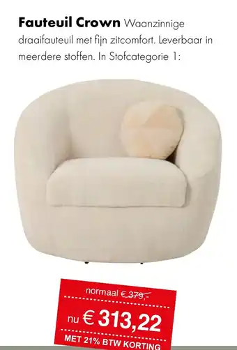 Woonsquare Fauteuil Crown aanbieding