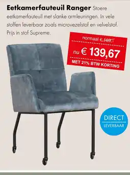 Woonsquare Eetkamerfauteuil Ranger aanbieding