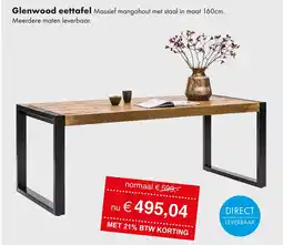 Woonsquare Glenwood eettafel aanbieding