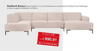 Woonsquare Hoekbank Monaco aanbieding