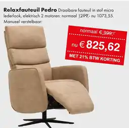 Woonsquare Relaxfauteuil Pedro aanbieding