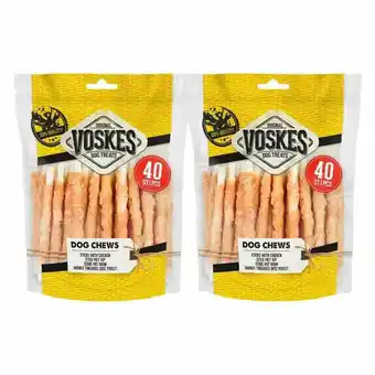 Plein.nl 2x Voskes Rawhide Kip Sticks 400 gr aanbieding
