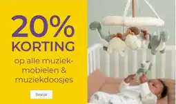 Prenatal 20% KORTING op alle muziek- mobielen & muziekdoosjes aanbieding