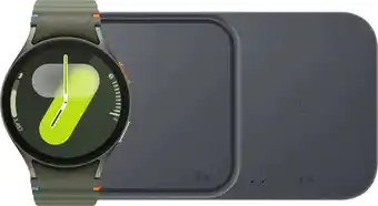 Coolblue Samsung Galaxy Watch 7 Groen 44mm + Duo Draadloze Oplader aanbieding