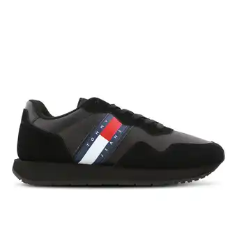 Foot Locker Tommy Jeans Runner Sneakers Heren - Zwart - Maat 40 - Mesh/Synthetisch aanbieding
