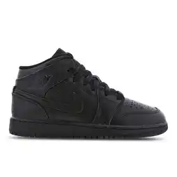 Foot Locker Jordan 1 Mid Kindersneakers - Zwart - Maat 36.5 - Textil, Leer aanbieding