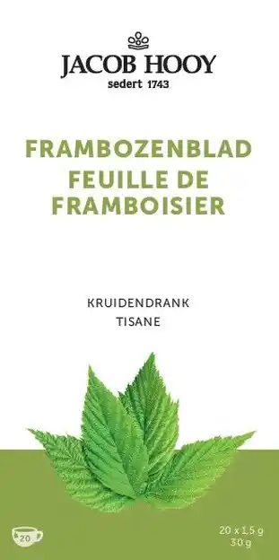 De Online Drogist Jacob Hooy Frambozenblad Theezakjes aanbieding