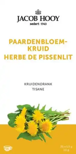De Online Drogist Jacob Hooy Paardenbloemkruid Theezakjes aanbieding