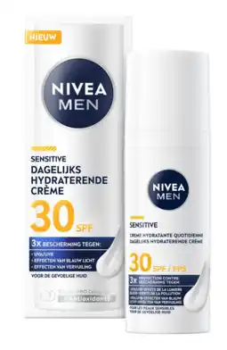 De Online Drogist Nivea Men Sensitive Dagelijks Hydraterende Crème SPF30 aanbieding