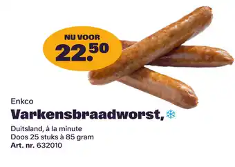 Bidfood Enkco Varkensbraadworst aanbieding