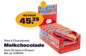 Bidfood Tony's Chocolonely Melkchocolade aanbieding
