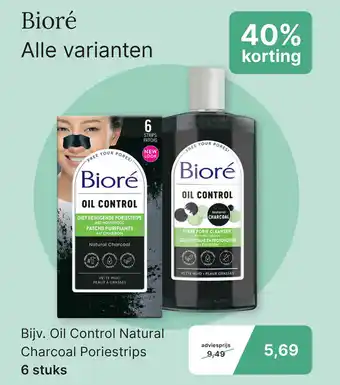 De Online Drogist Oil Control Natural Charcoal Poriestrips aanbieding